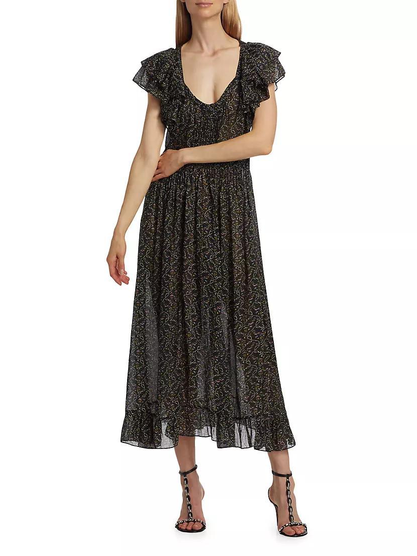 Godralia Ruffled Cotton Midi-Dress Product Image