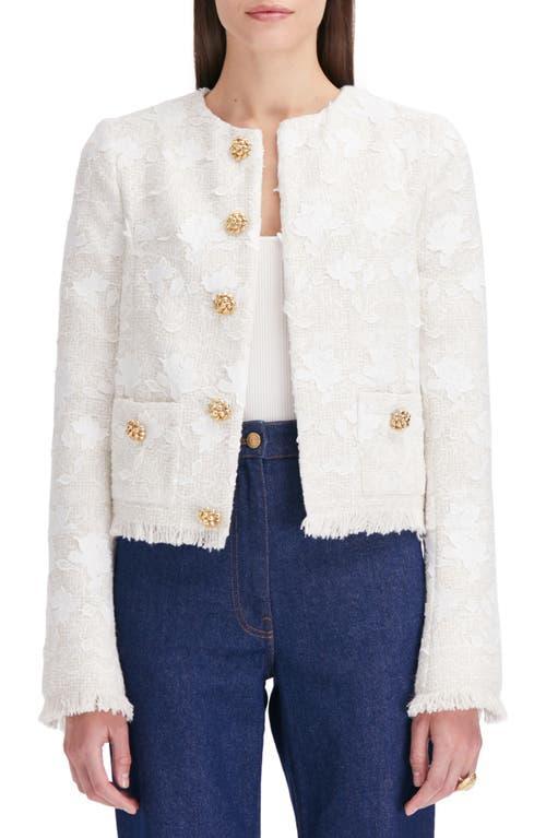 Womens Gardenia Embroidered Tweed Jacket Product Image