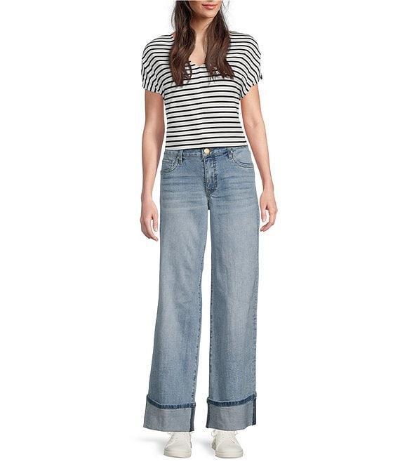 KUT from the Kloth Meg Fab-Ab High Rise Wide Leg Roll-Up Jeans Product Image