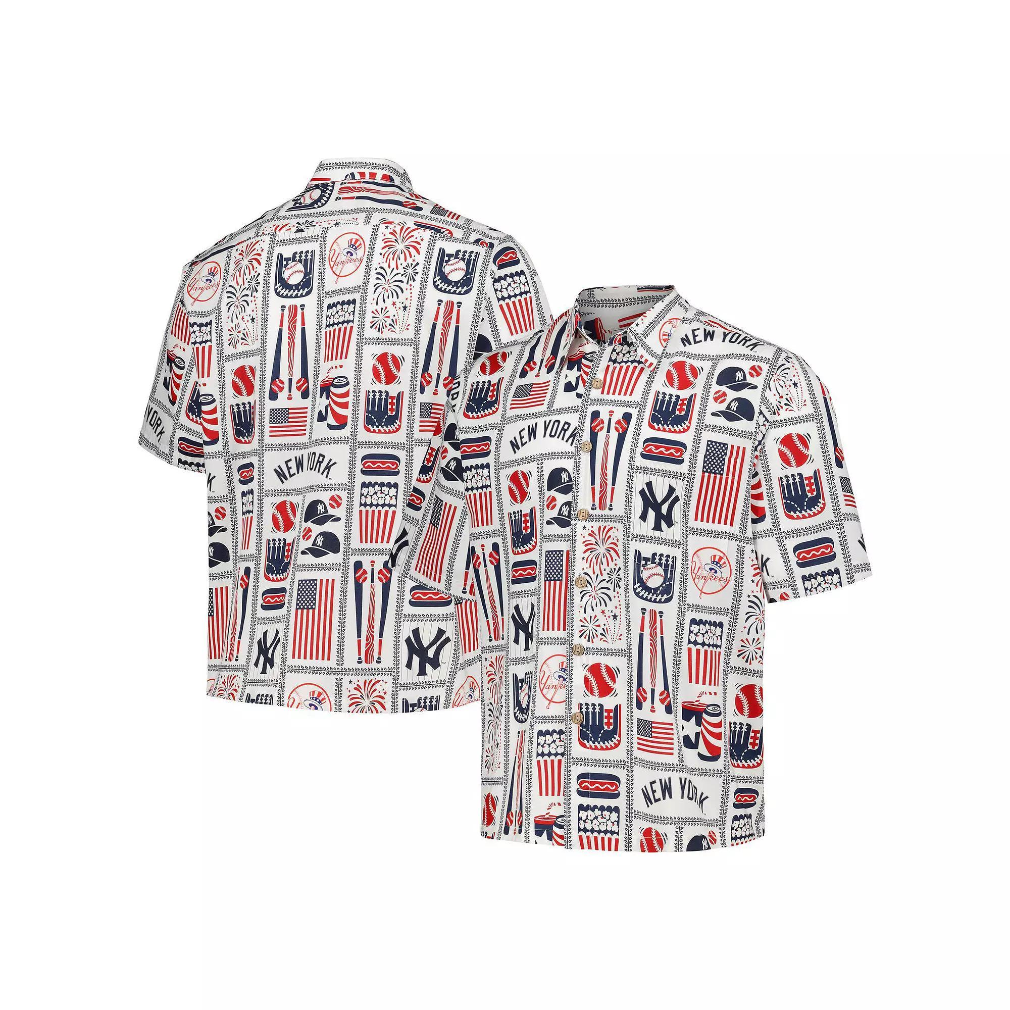 Men's Reyn Spooner White New York Yankees Americana Button-Up Shirt, Size: 3XL Product Image