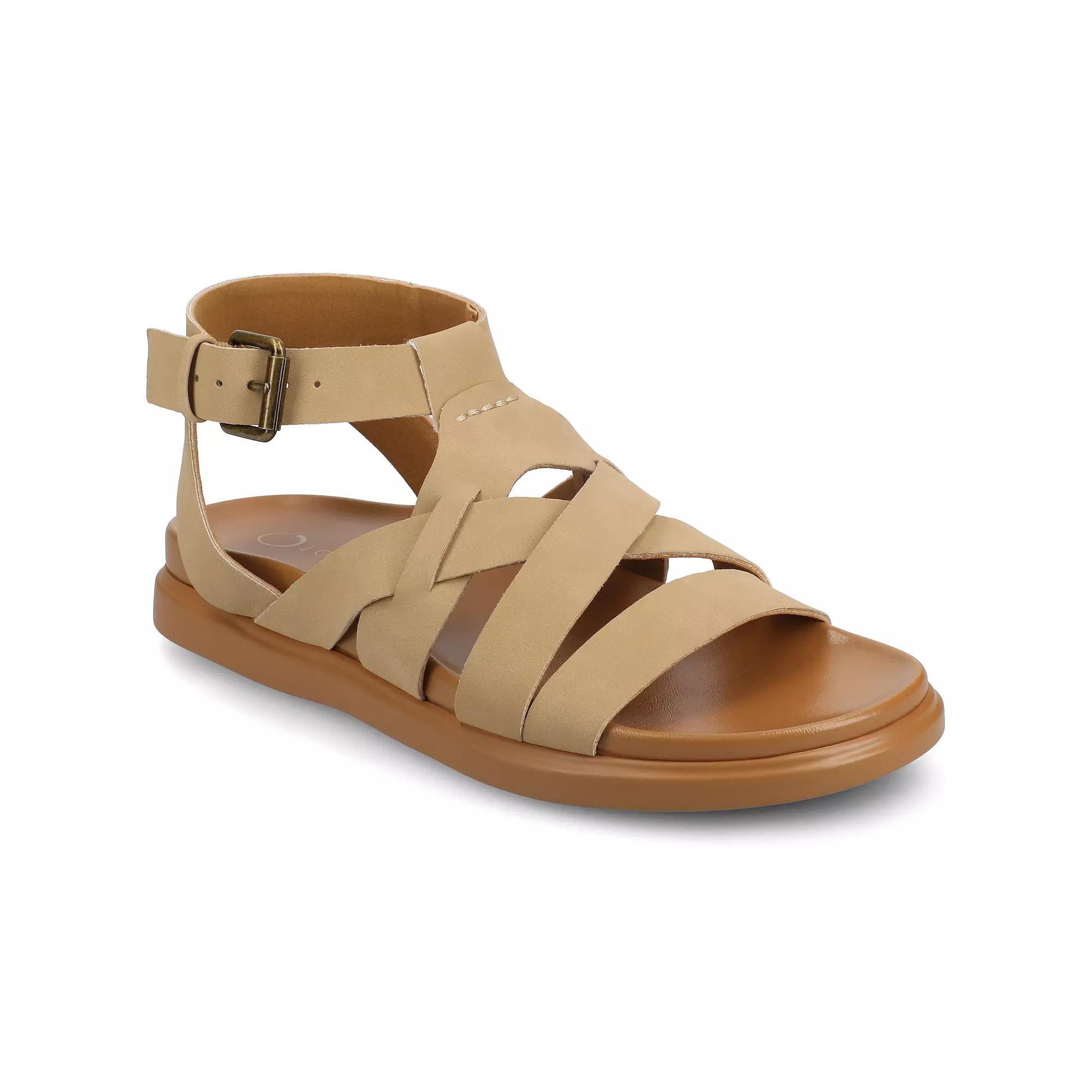 Journee Mistee Women's Strappy Sandals, Size: 6, Brown Product Image