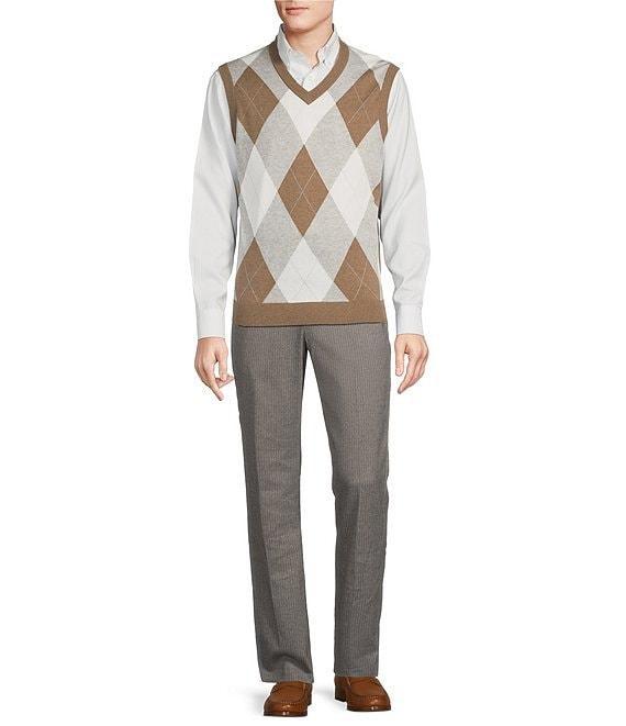 Daniel Cremieux Signature Label Mount Lussari Collection Flannel Stripe Flat Front Pants Product Image