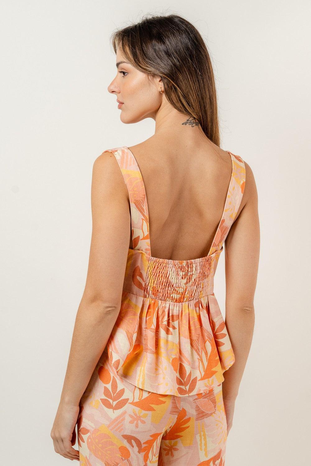 Summer Print Tie Front Top Product Image