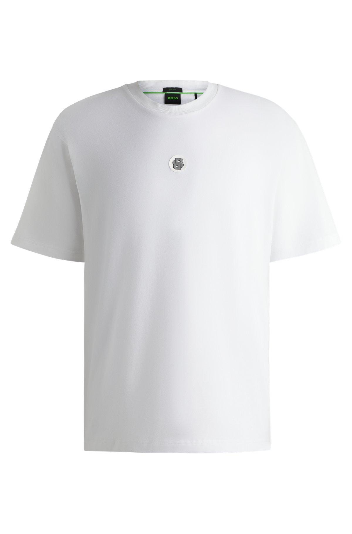 Stretch-cotton T-shirt with Double B monogram Product Image
