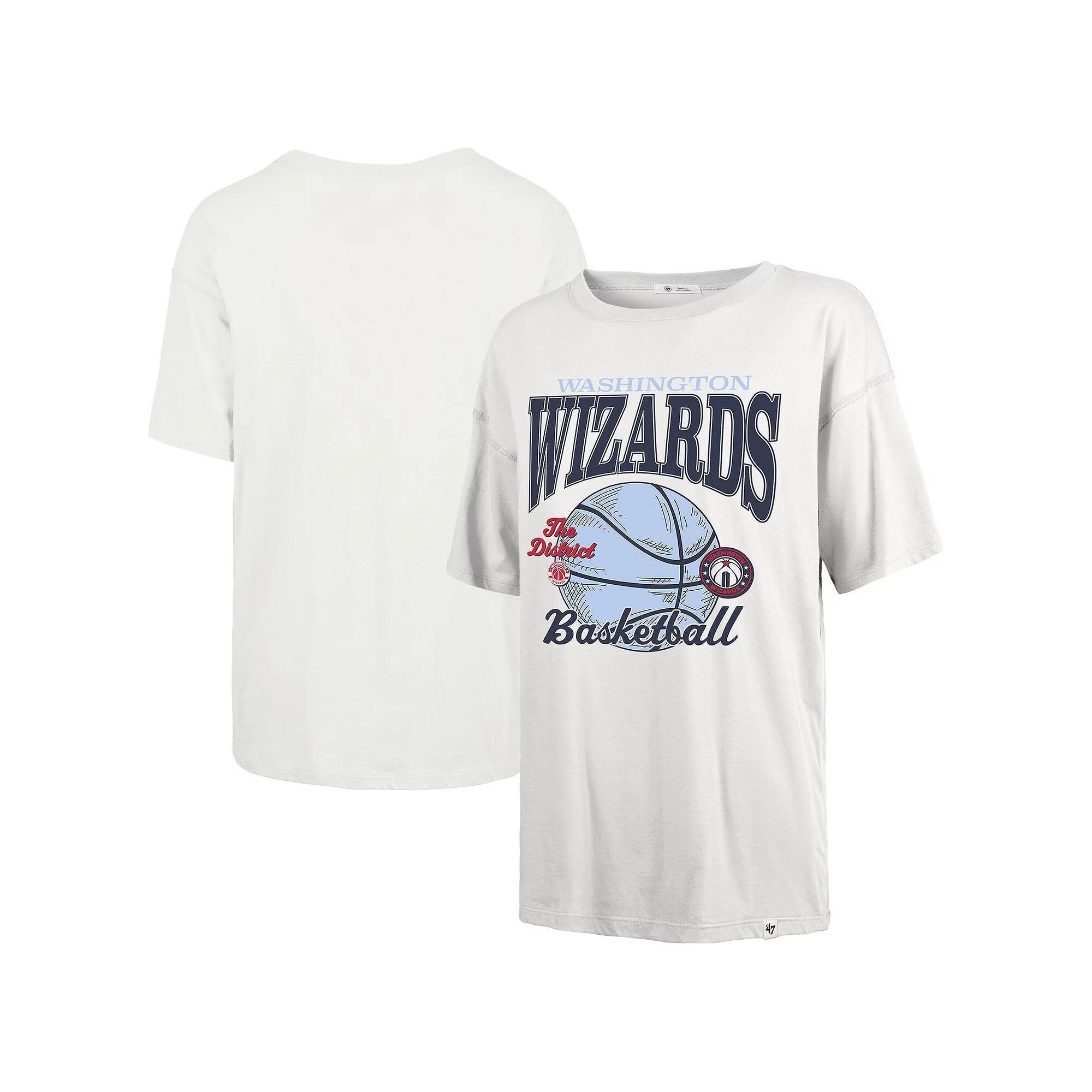 Women's '47  White Washington Wizards City Edition Down Court Sadie T-Shirt, Size: Small, Wiz White Product Image