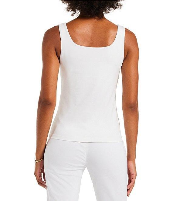 NIC + ZOE Stretch Cotton Square Neck Sleeveless Fitted Shelf Bra Tank Product Image