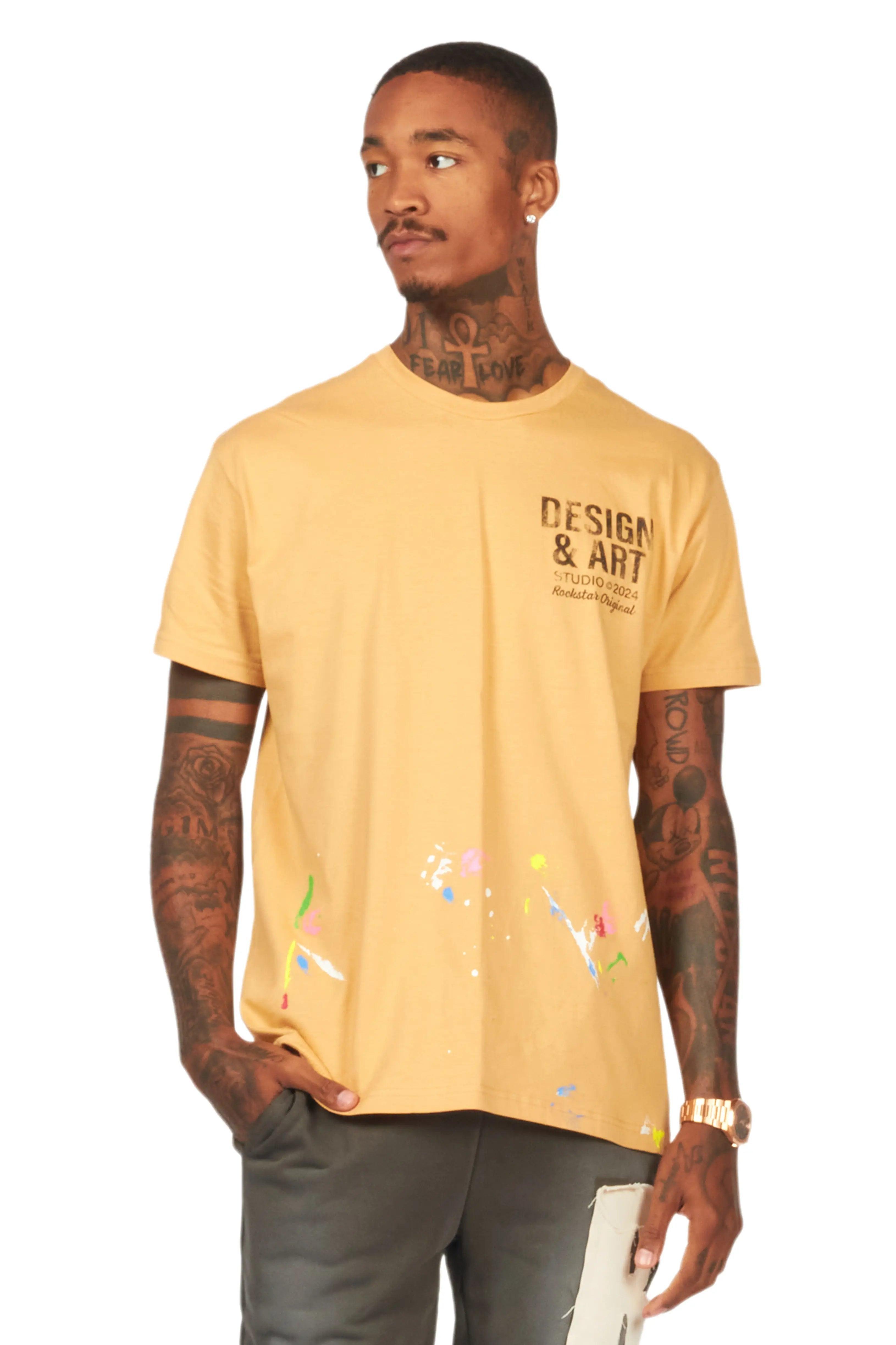 Mancha Beige/Black Graphic T-Shirt Male Product Image