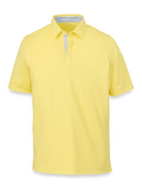 Performance Blend Three Button Polo - Light Yellow Product Image