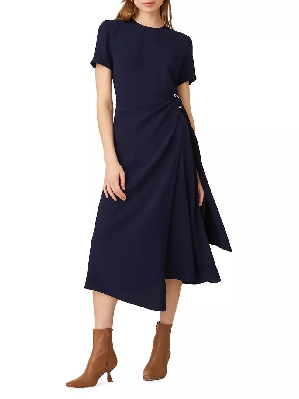 Gem Buckle Wrap Midi-Dress Product Image