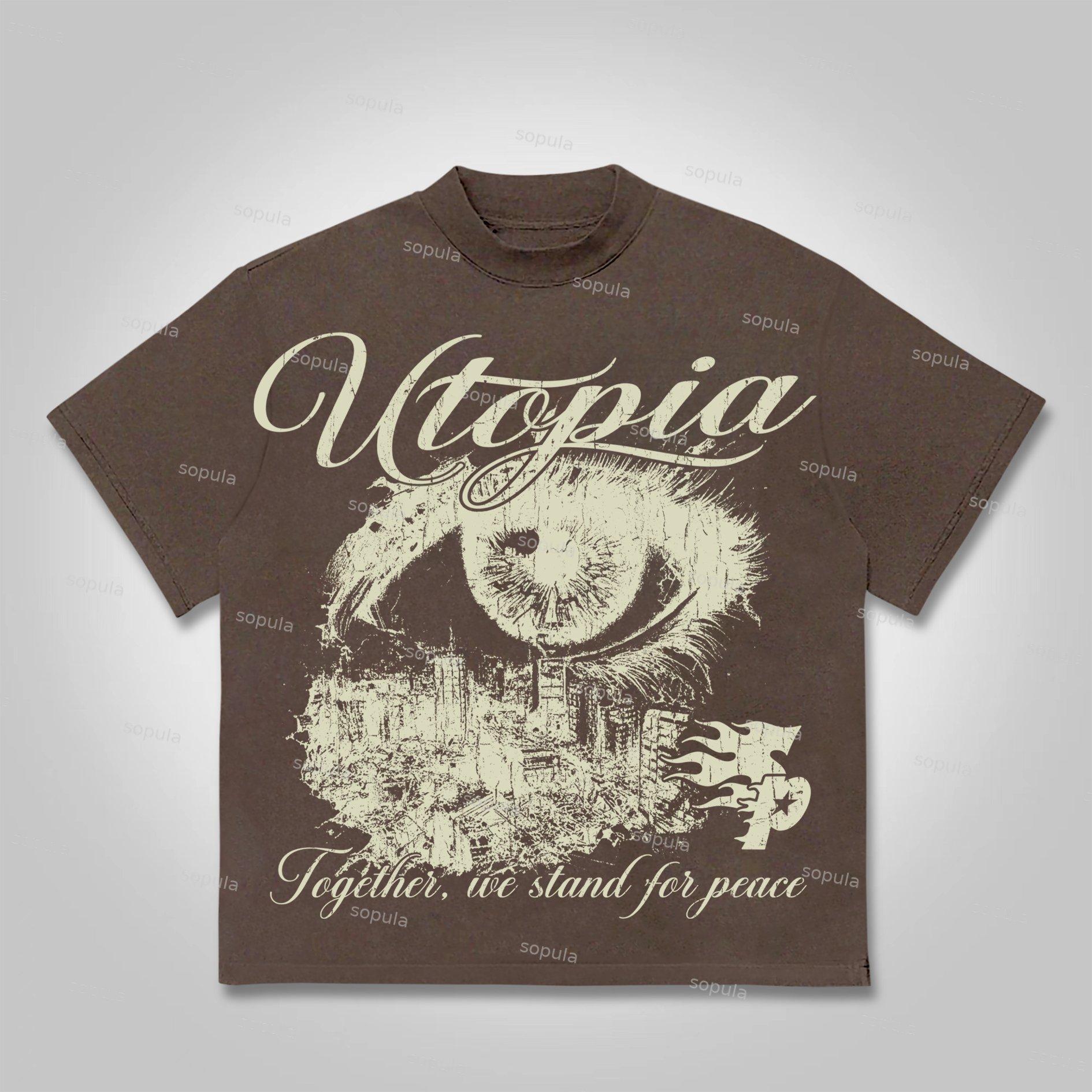 Sopula Utopia Vintage Graphic Cotton T-shirt Product Image