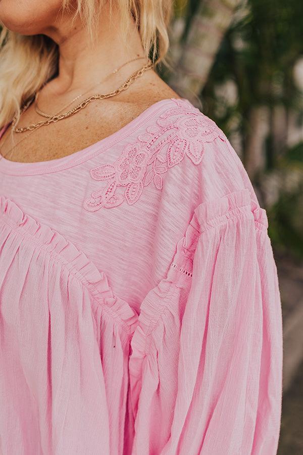 Serenity Song Babydoll Top In Pink Curves Product Image