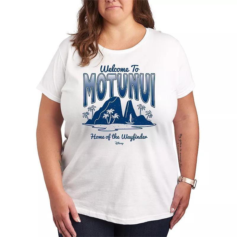 Disneys Moana 2 Plus Size Welcome To Motunui Graphic Tee, Womens Brown Product Image