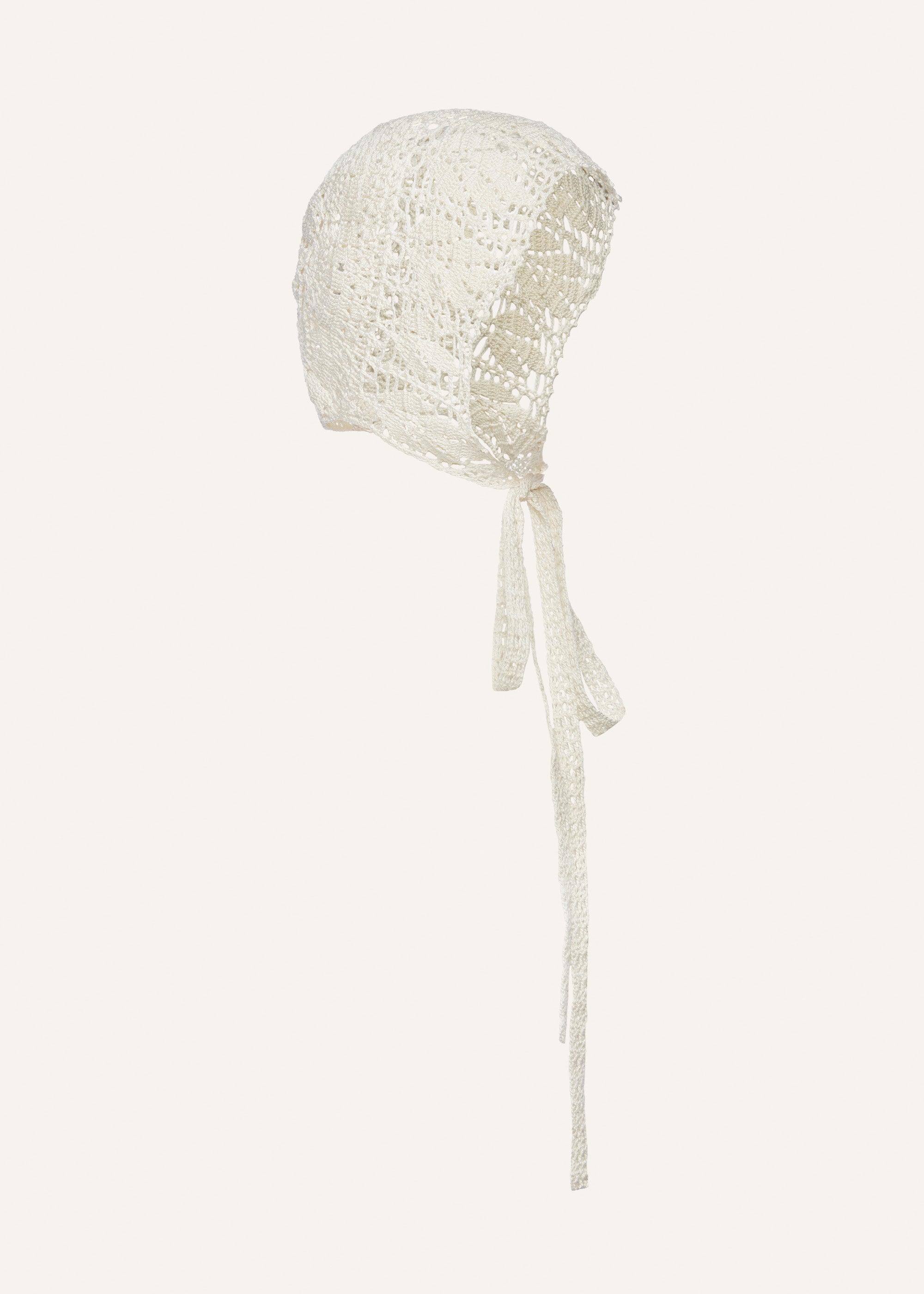 Crochet bonnet in cream Product Image