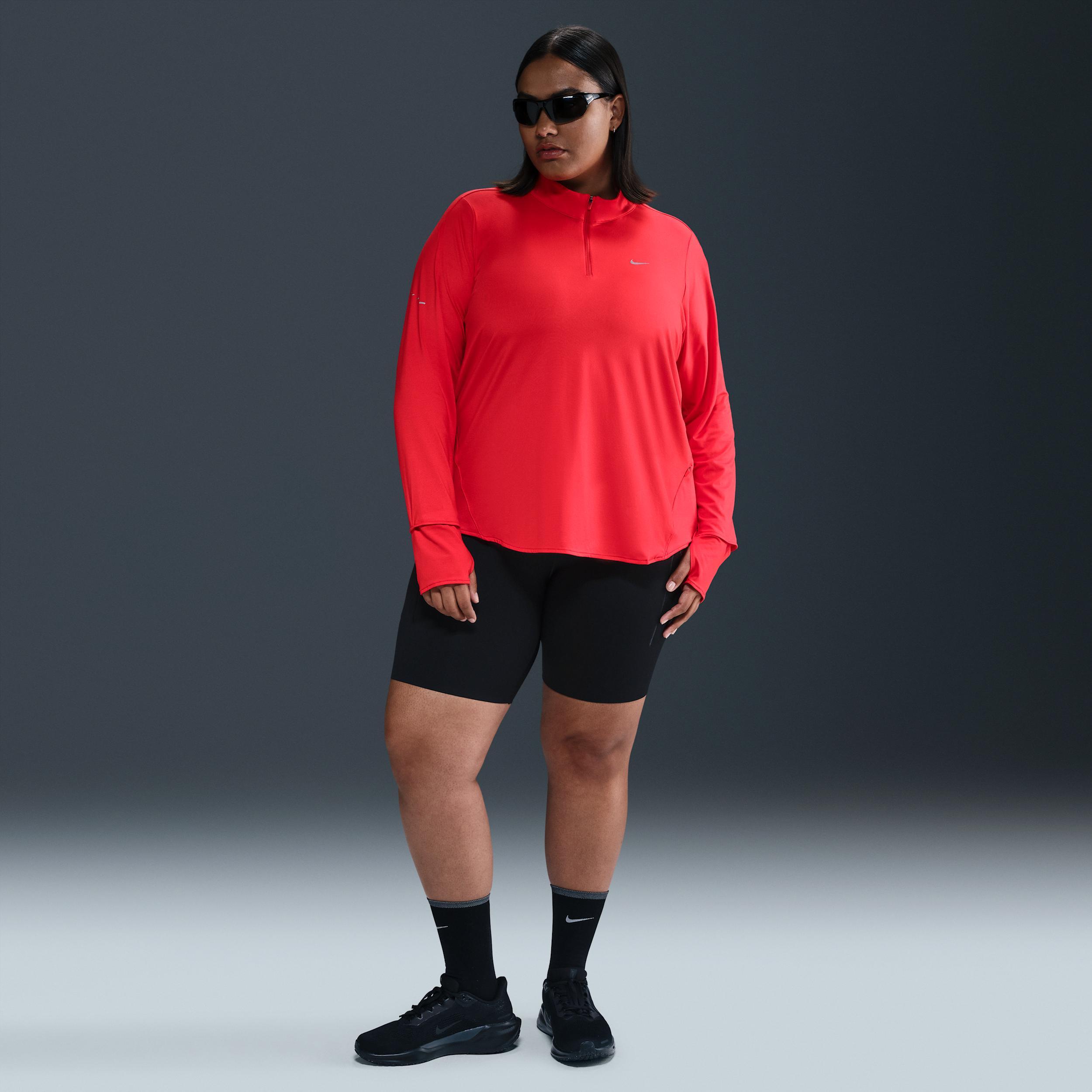 Nike Womens Swift Dri-FIT UV 1/4-Zip Running Top (Plus Size) | HQ0501-010 Product Image