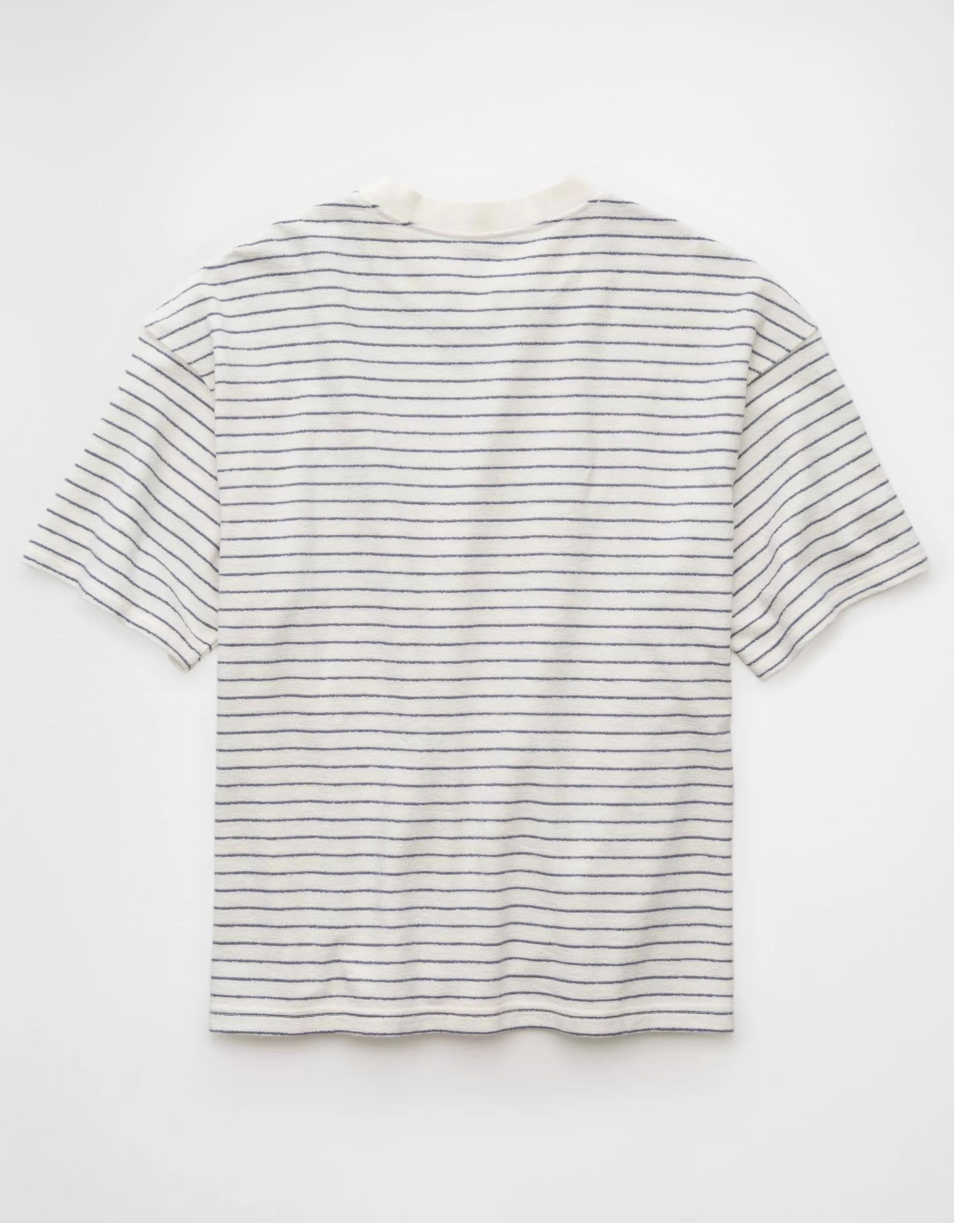 AE Boxy Textured Striped T-Shirt Product Image