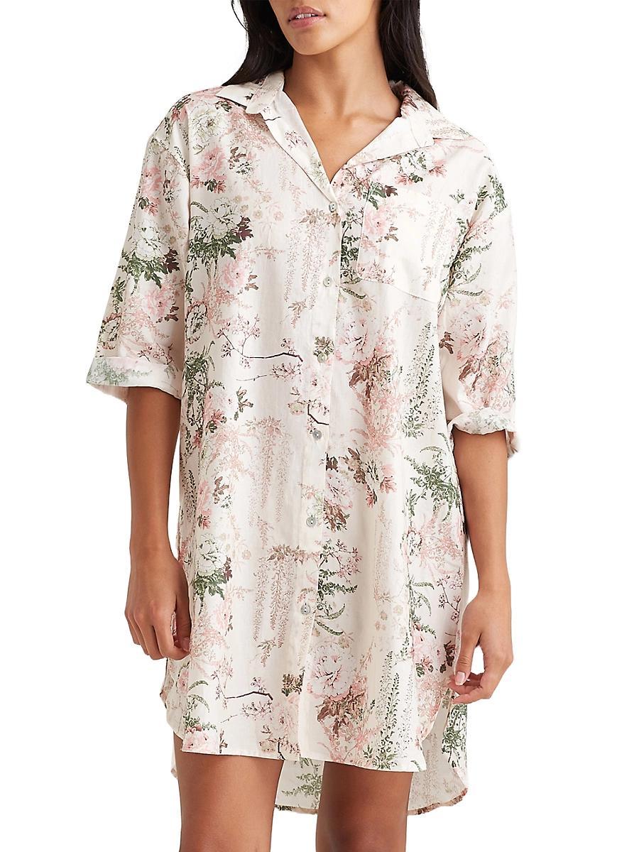 Womens Odette Floral Cotton Nightshirt Product Image