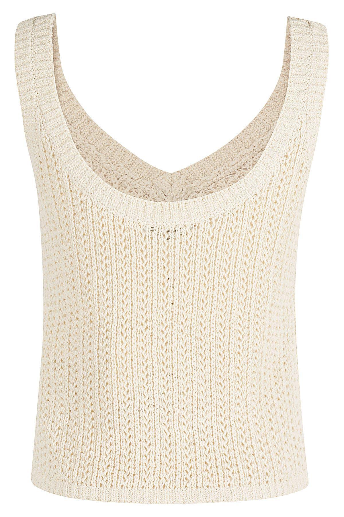 MAX MARA Arrigo Knit Cotton-blend Tank Top In Ivory Product Image