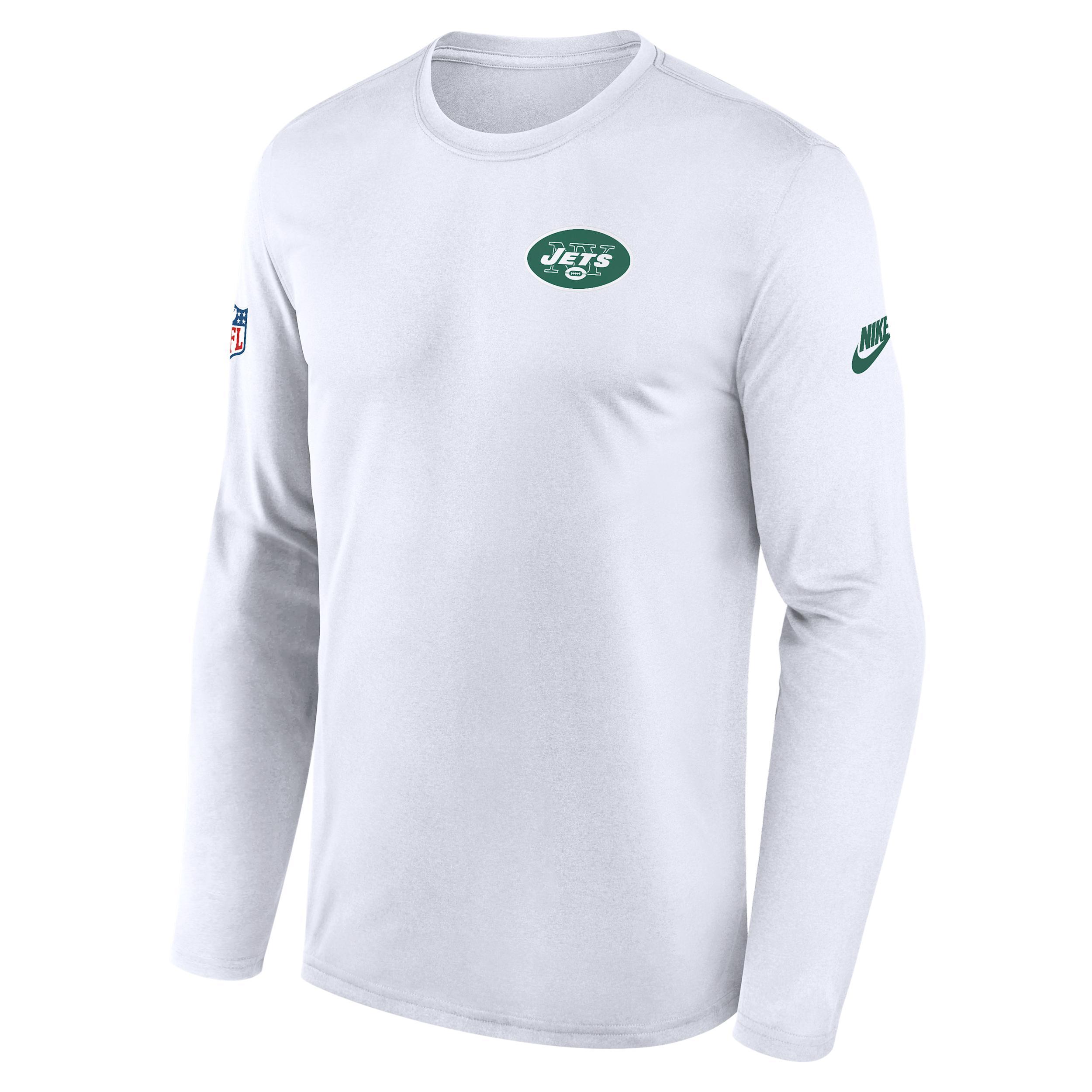 New York Jets Alt Legend Small Logo Nike Mens Dri-FIT NFL Long-Sleeve T-Shirt | 02TJ10AQ9Z-UE8 Product Image