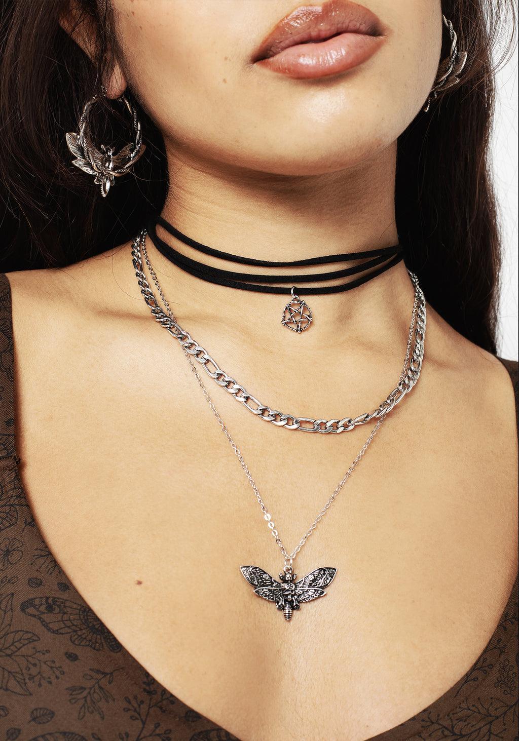 Mortmoth Layered Choker Necklace Product Image