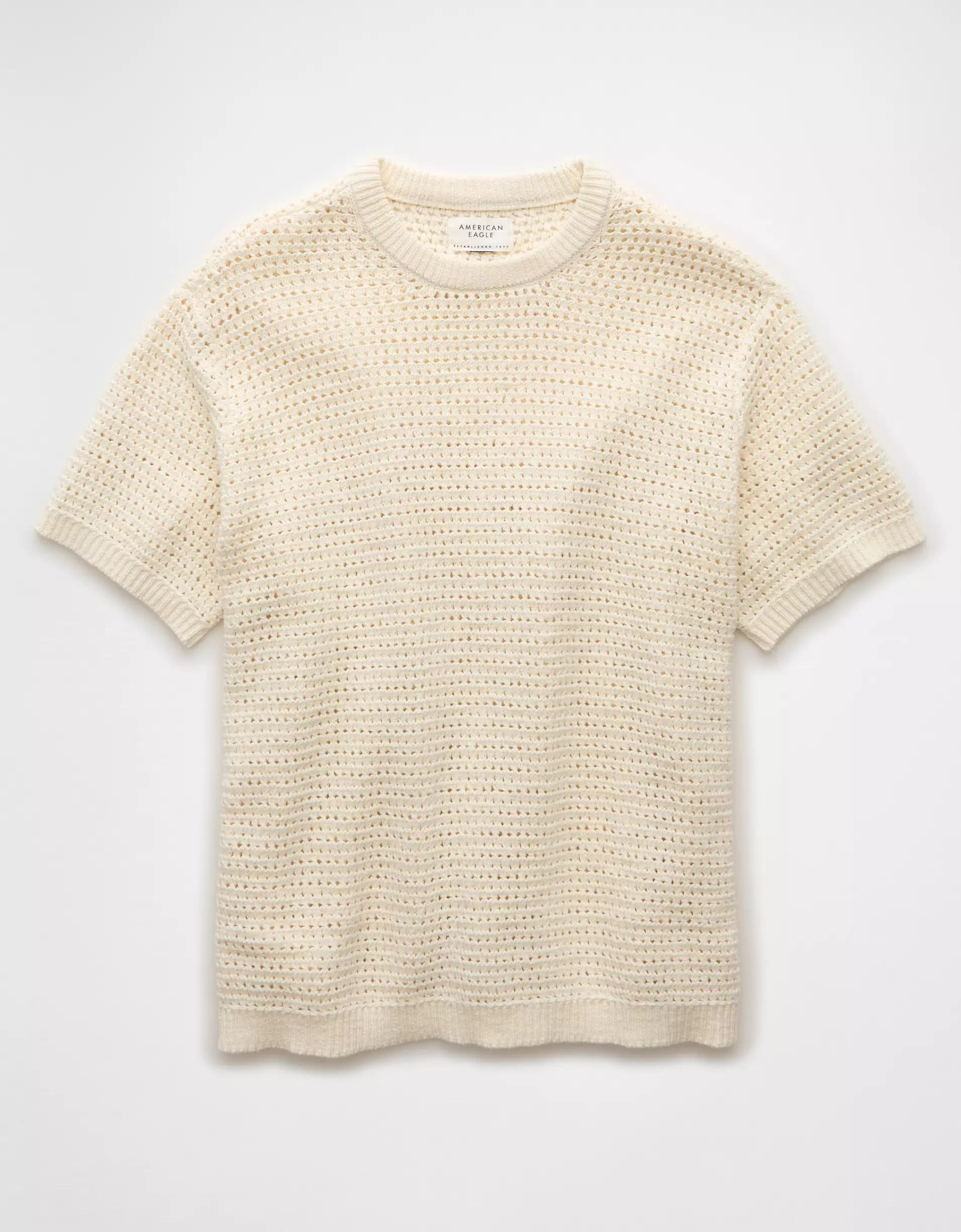 AE Open Knit Sweater T-Shirt Product Image