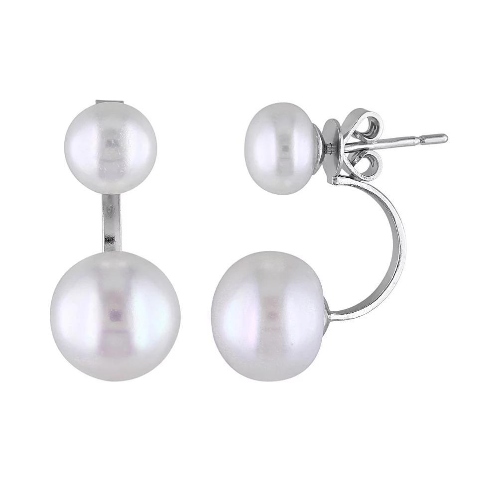 Stella Grace Freshwater Cultured Pearl Sterling Silver Front-Back Drop Earrings, Women's, White Product Image