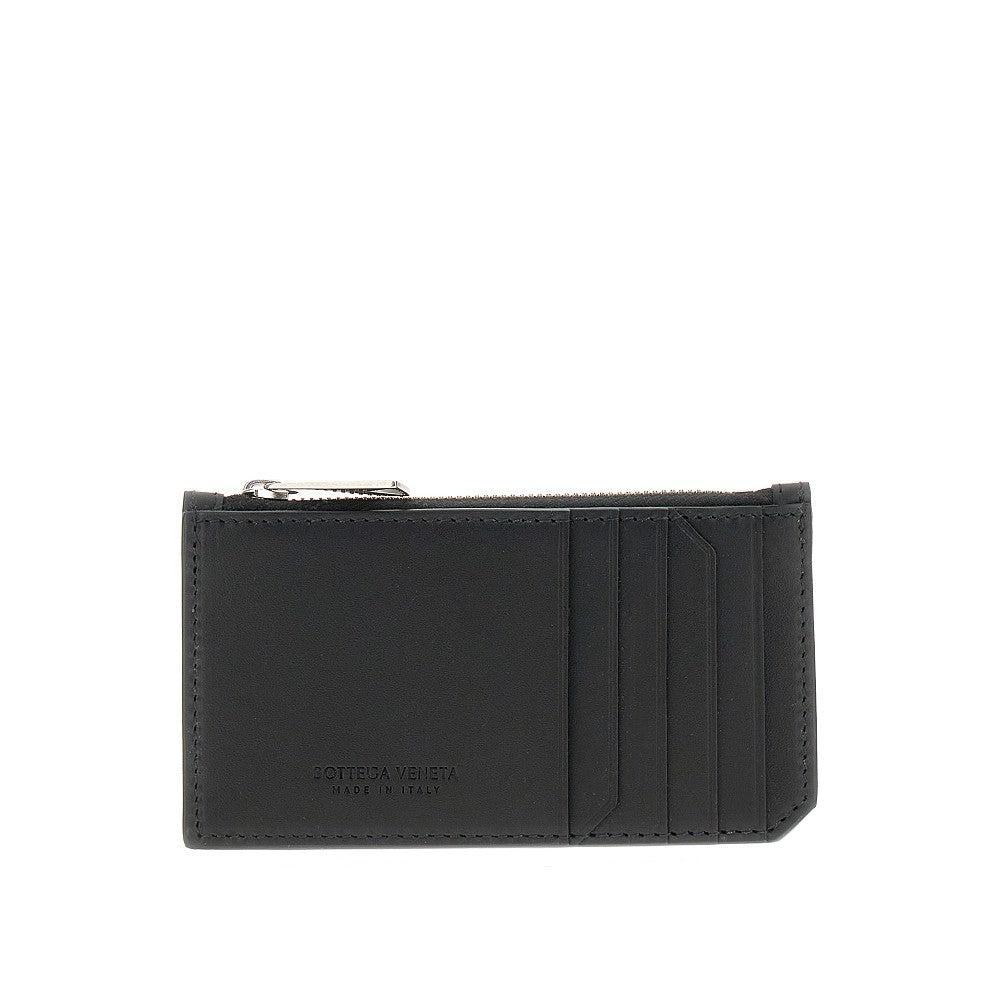 BOTTEGA VENETA Imntrecciato Leather Cardholder In Black Product Image