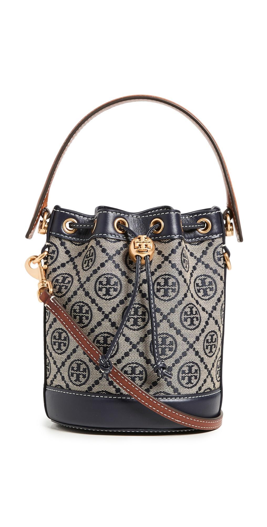 Tory Burch Mini T Monogram Bucket Bag Black One Size Product Image