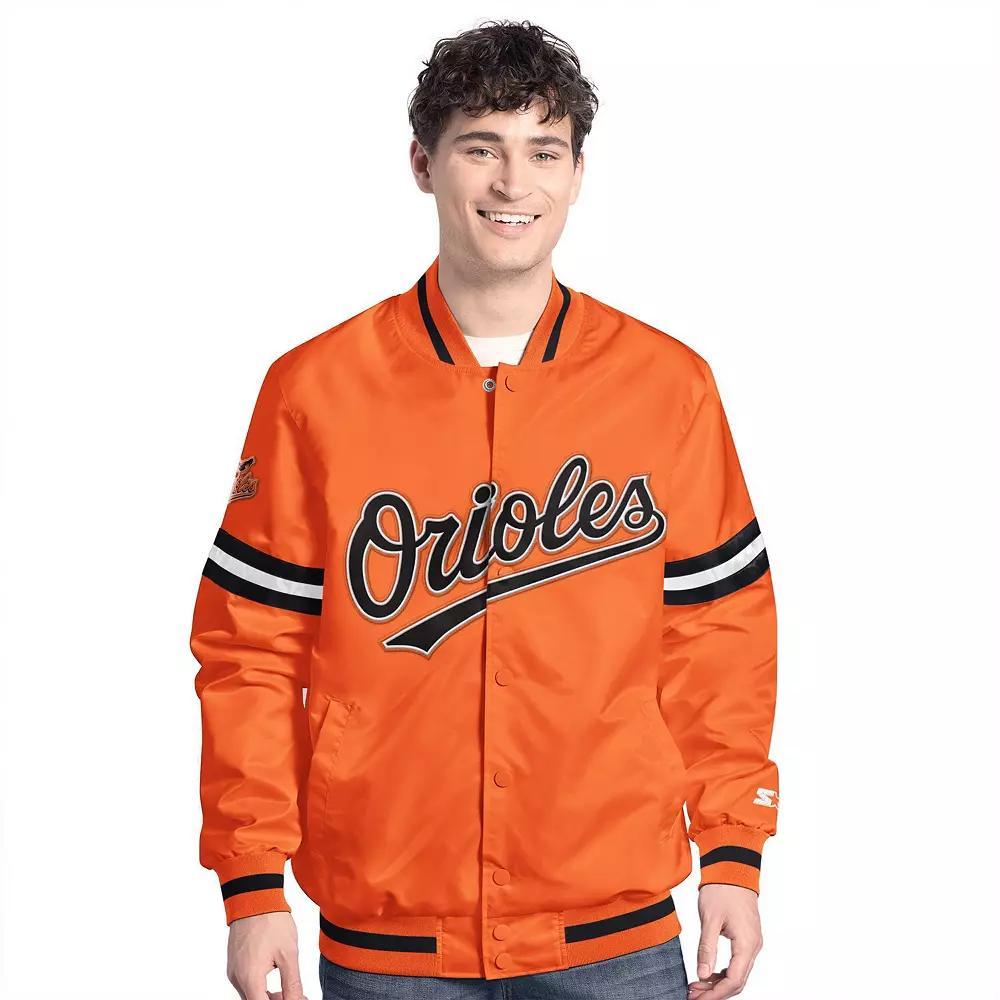 Men's Starter Orange Baltimore Orioles Scout Full-Snap Varsity Jacket,  Product Image