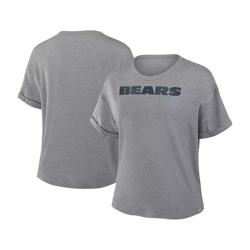 Women's Fanatics Heather Gray Chicago Bears Tri-Blend T-Shirt,  Product Image