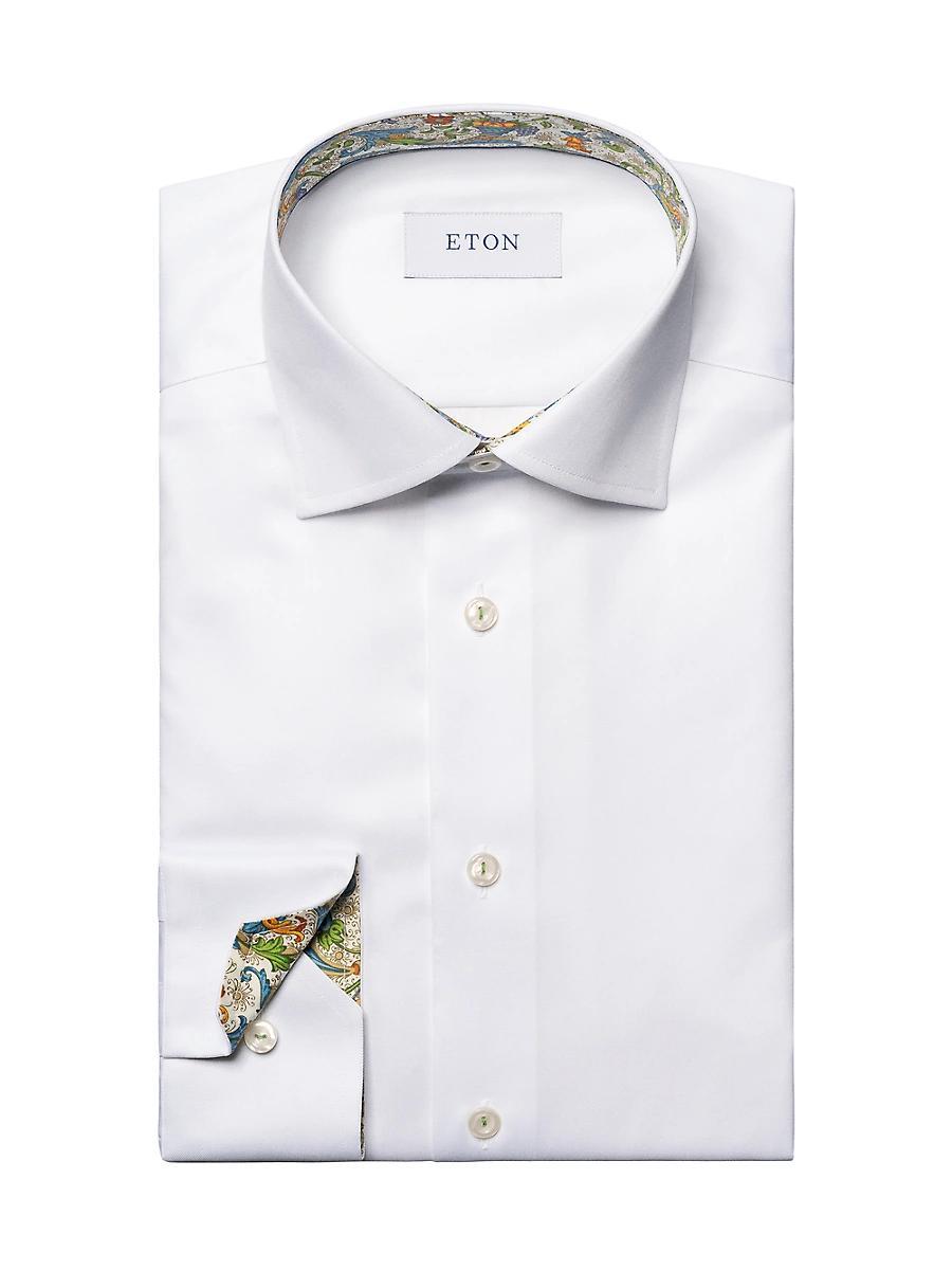 Mens Floral Contemporary-Fit Twill Button-Front Shirt Product Image