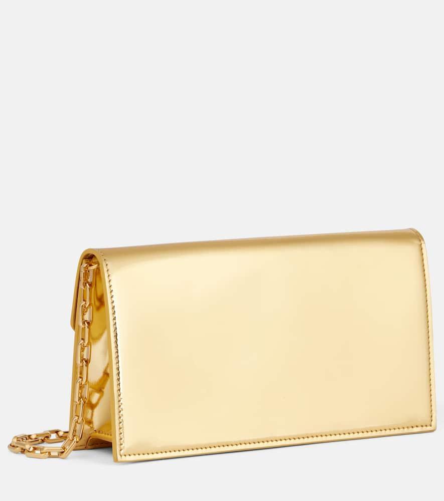 CHRISTIAN LOUBOUTIN Loubi54 Mirrored Leather Clutch In Neutral Product Image