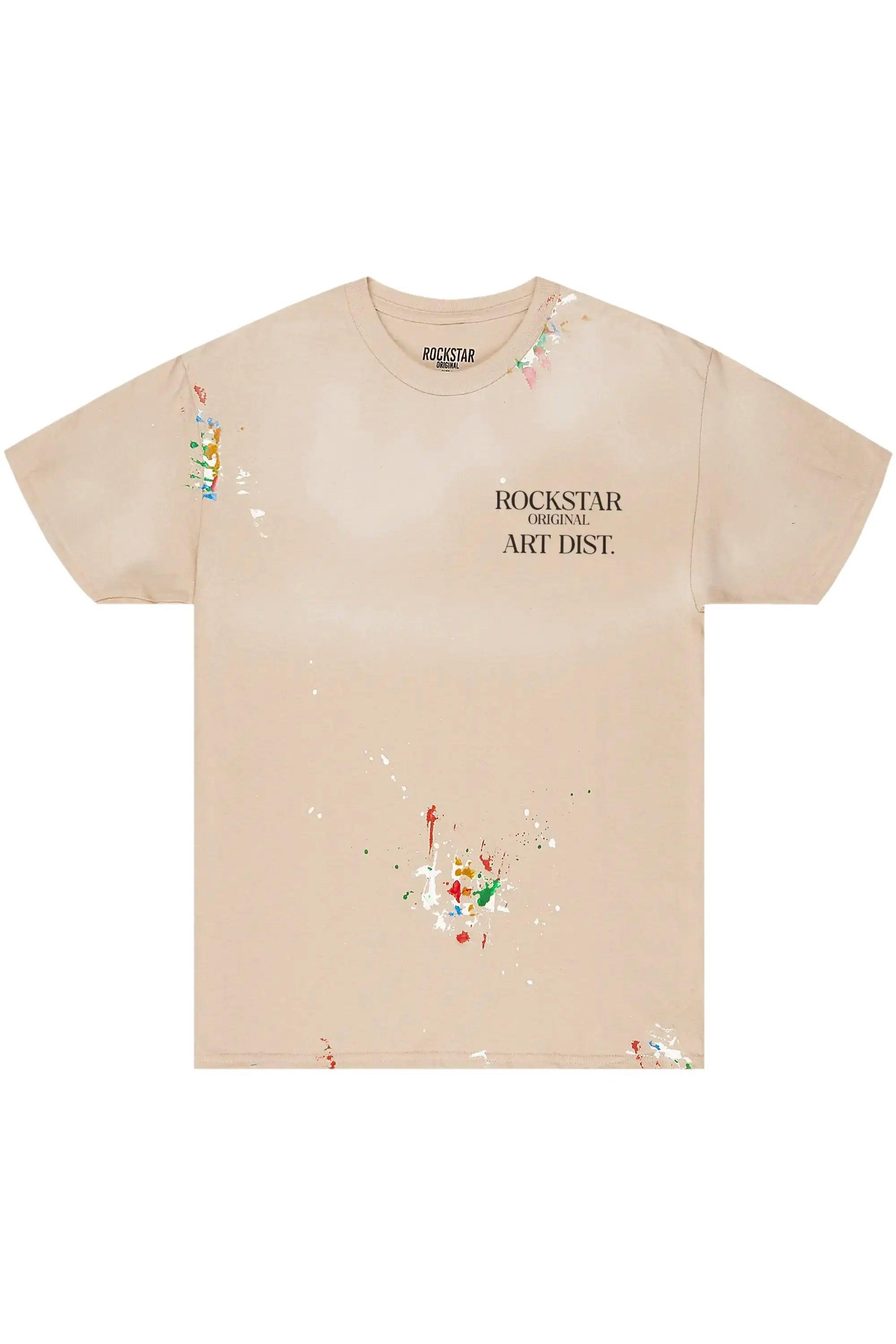 Palmer Beige Graphic T-Shirt Male Product Image