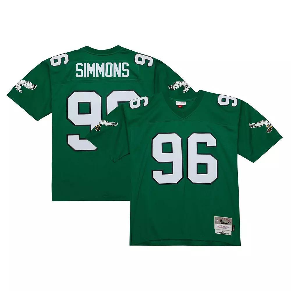 Men's Mitchell & Ness Clyde Simmons Kelly Green Philadelphia Eagles Legacy Replica Jersey,  Product Image