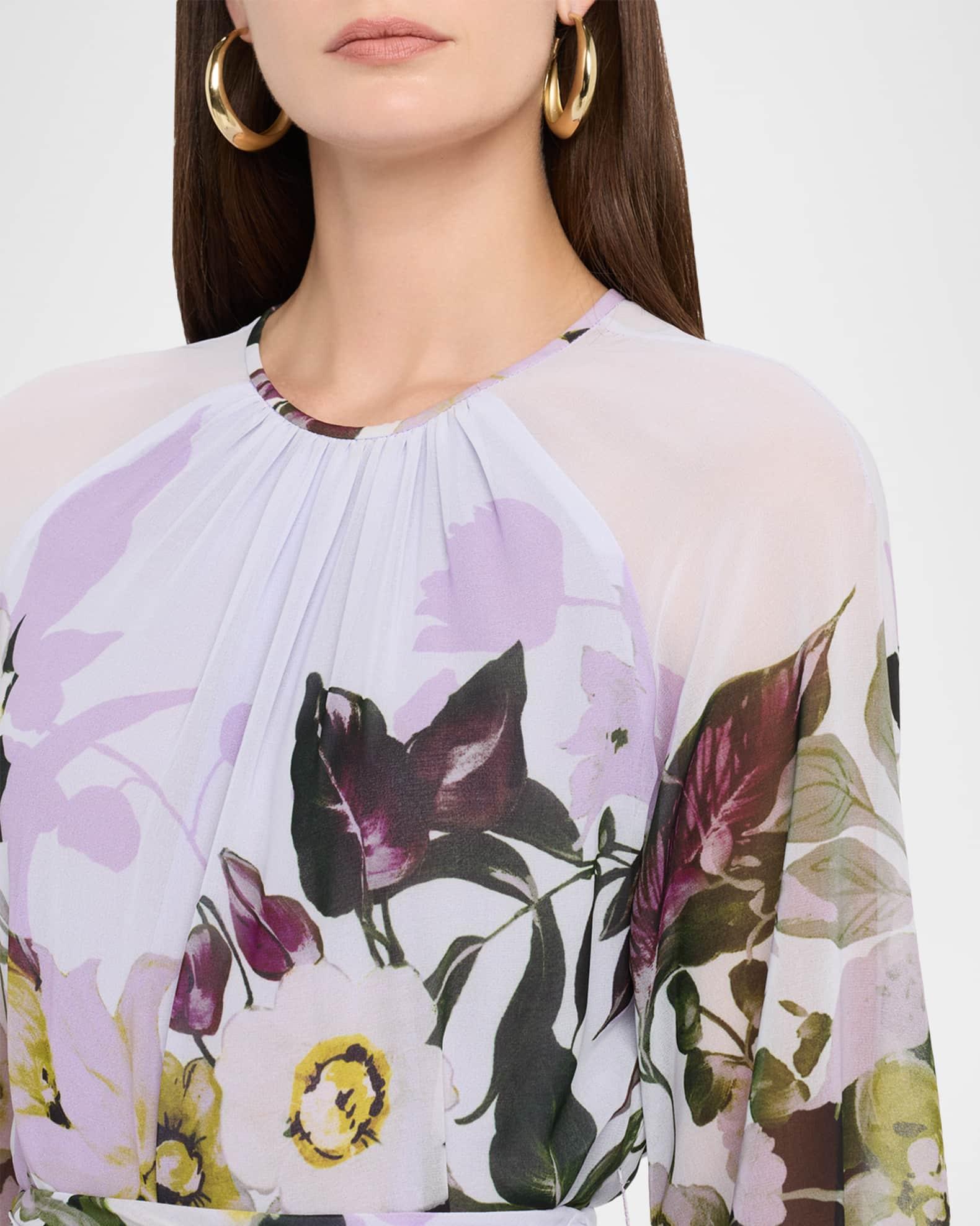 Floral-Print Chiffon Gown Product Image