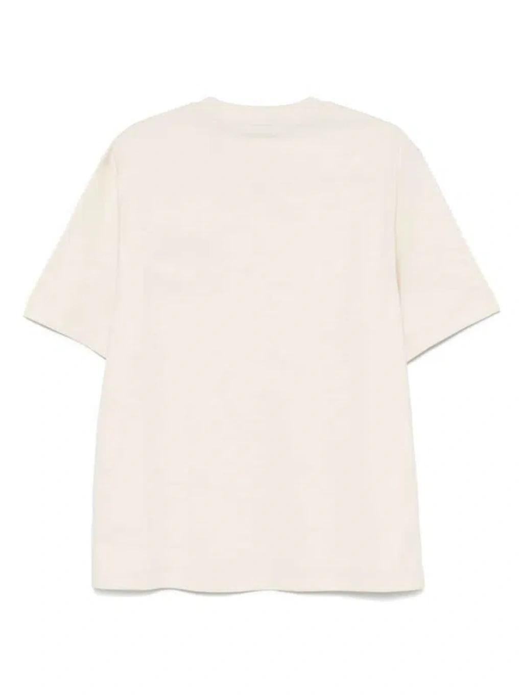 BURBERRY T-shirt Mit Logo-stickerei In Nude & Neutrals Product Image