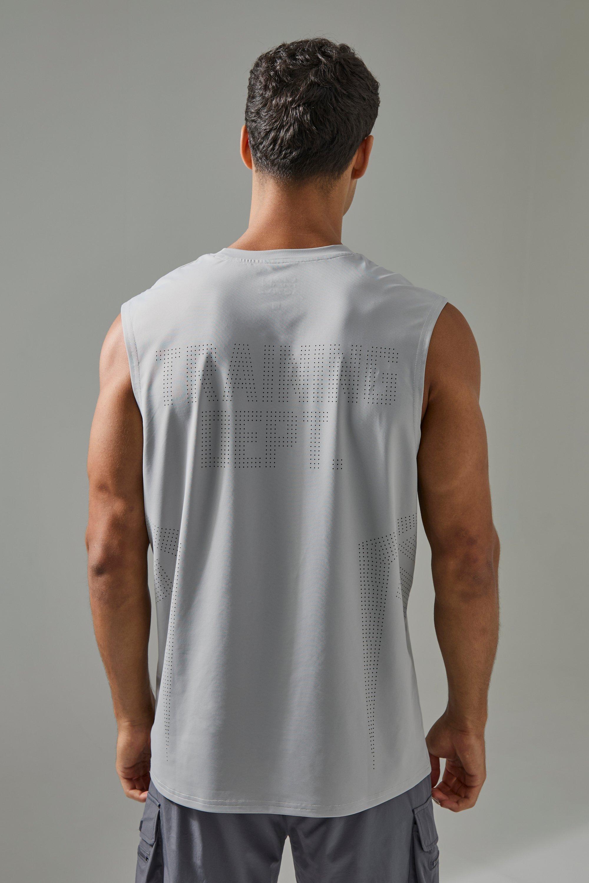 Man Active Training Dept Perforated Performance Tank | boohooMAN USA Product Image