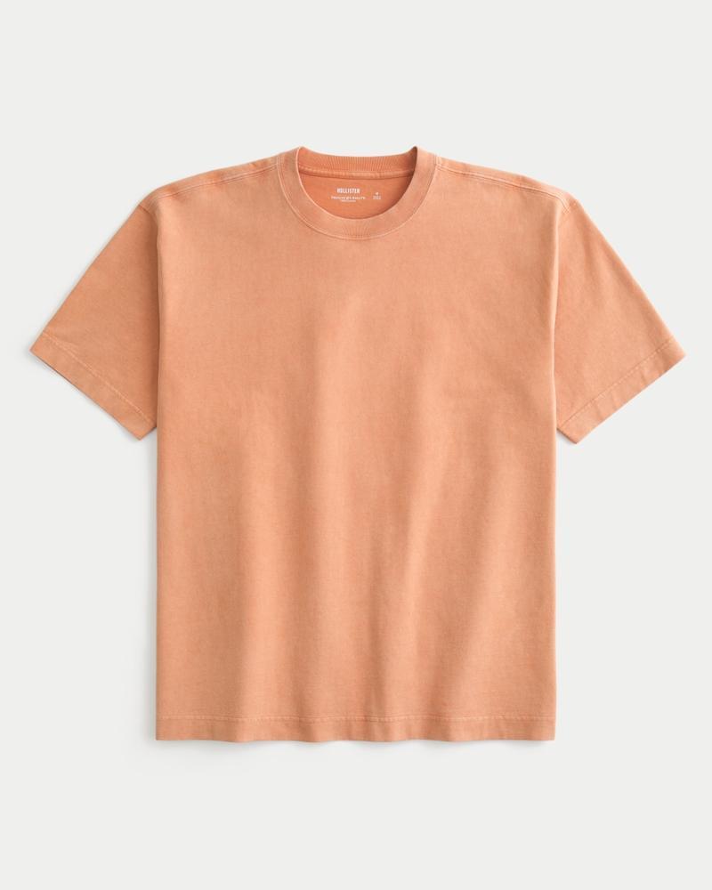 Boxy Heavyweight Washed Cotton Crew T-Shirt Product Image