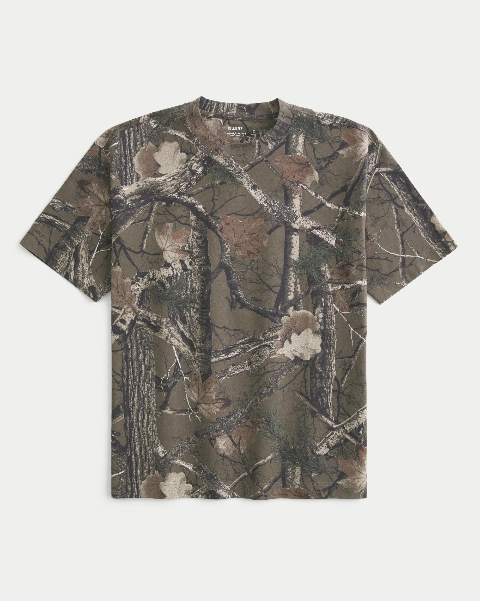 Boxy Heavyweight Camo Crew T-Shirt Product Image
