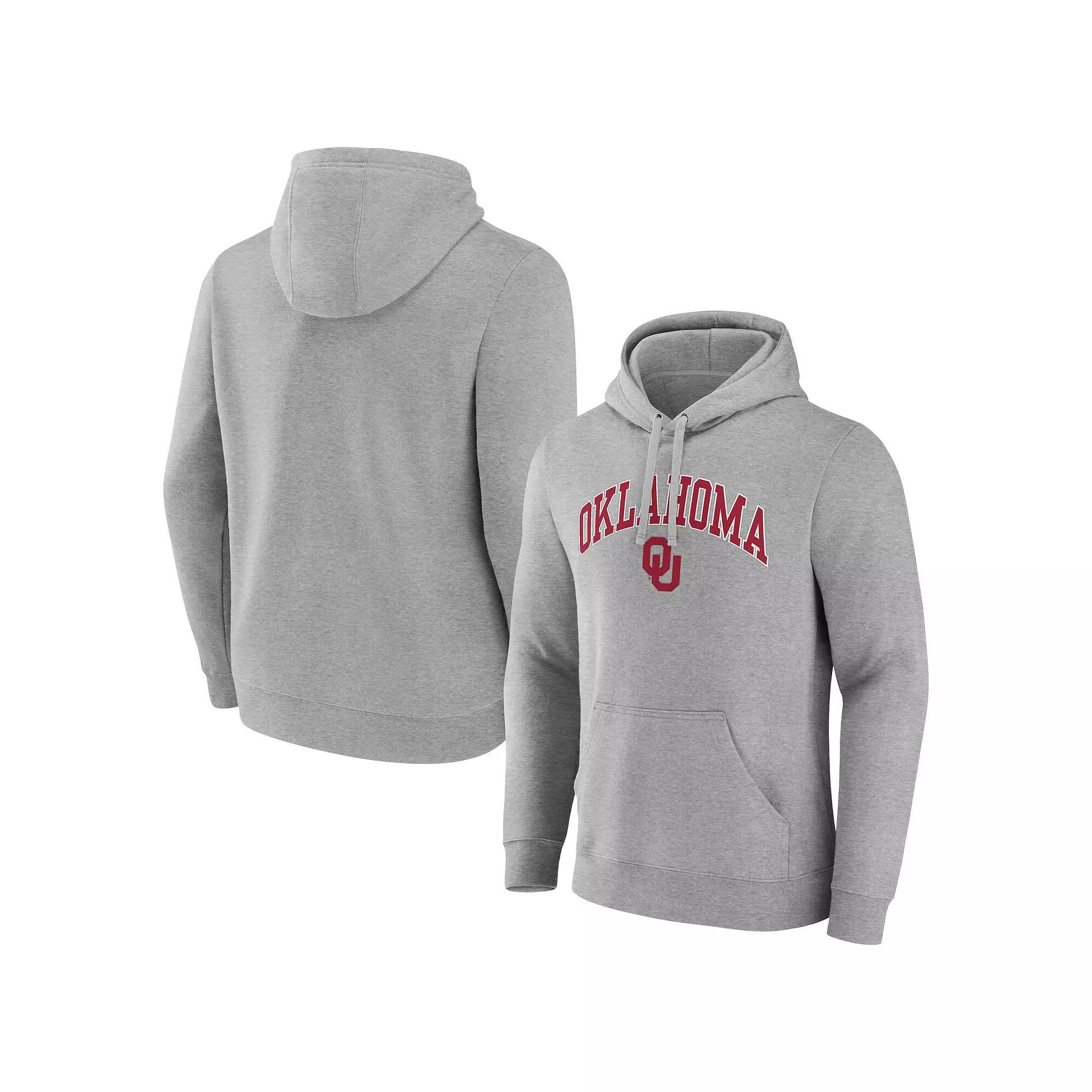 Men's Fanatics Gray Oklahoma Sooners Arched Logo Fleece Pullover Hoodie,  Product Image