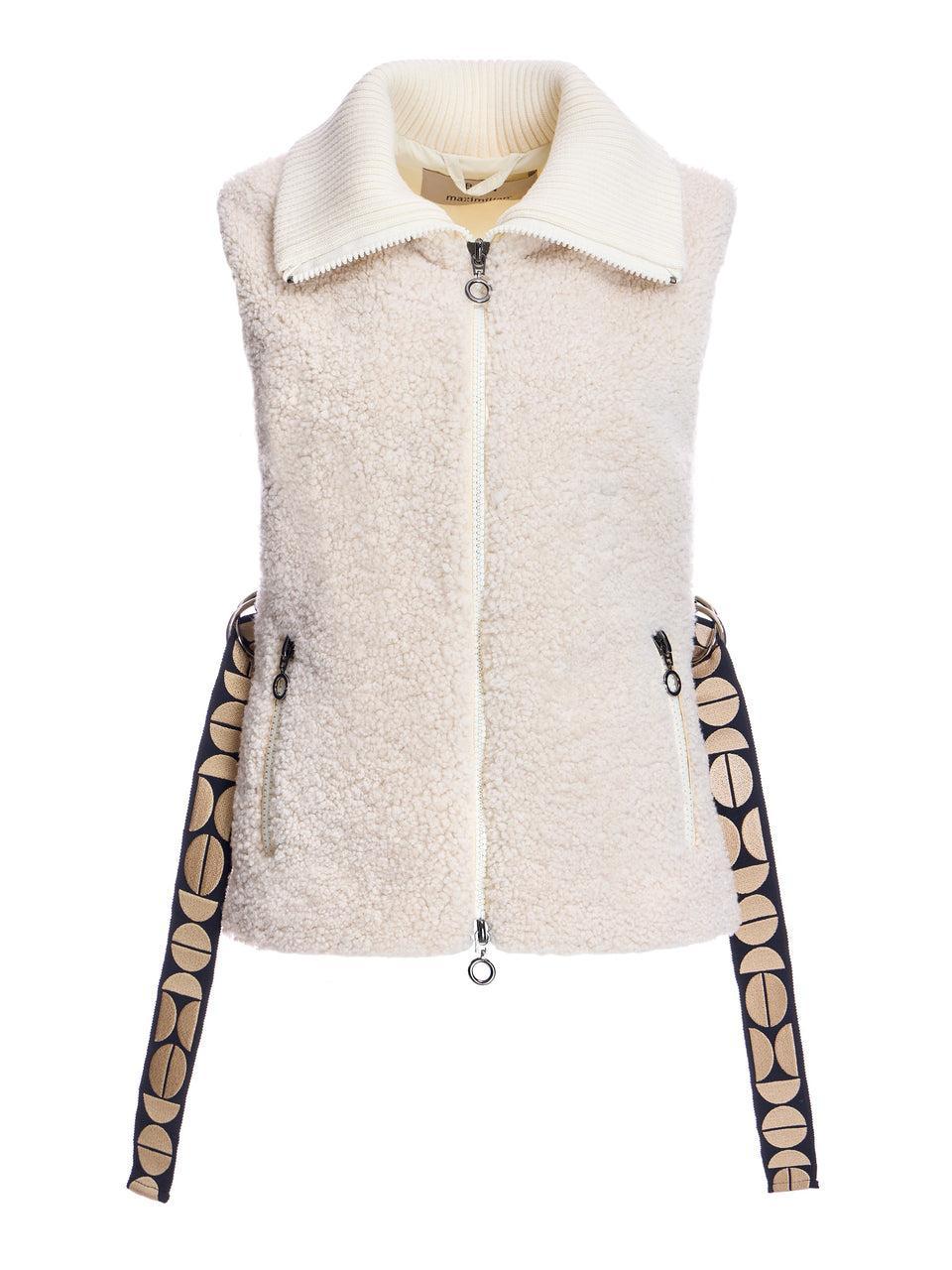 Shearling Lamb Vest with Nylon Back Product Image