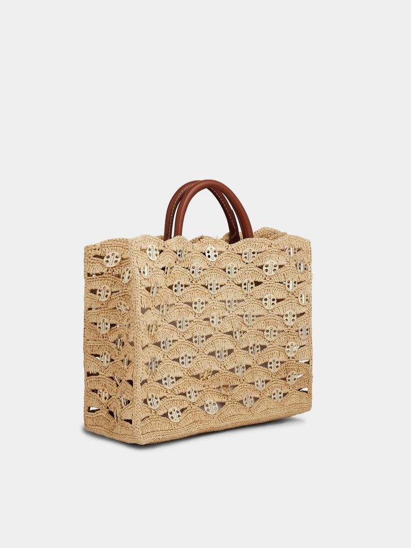 BEIGE TOTE BAG IN RAFFIA Product Image