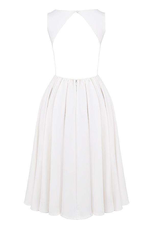 Cindy  white twill midi sundress Product Image