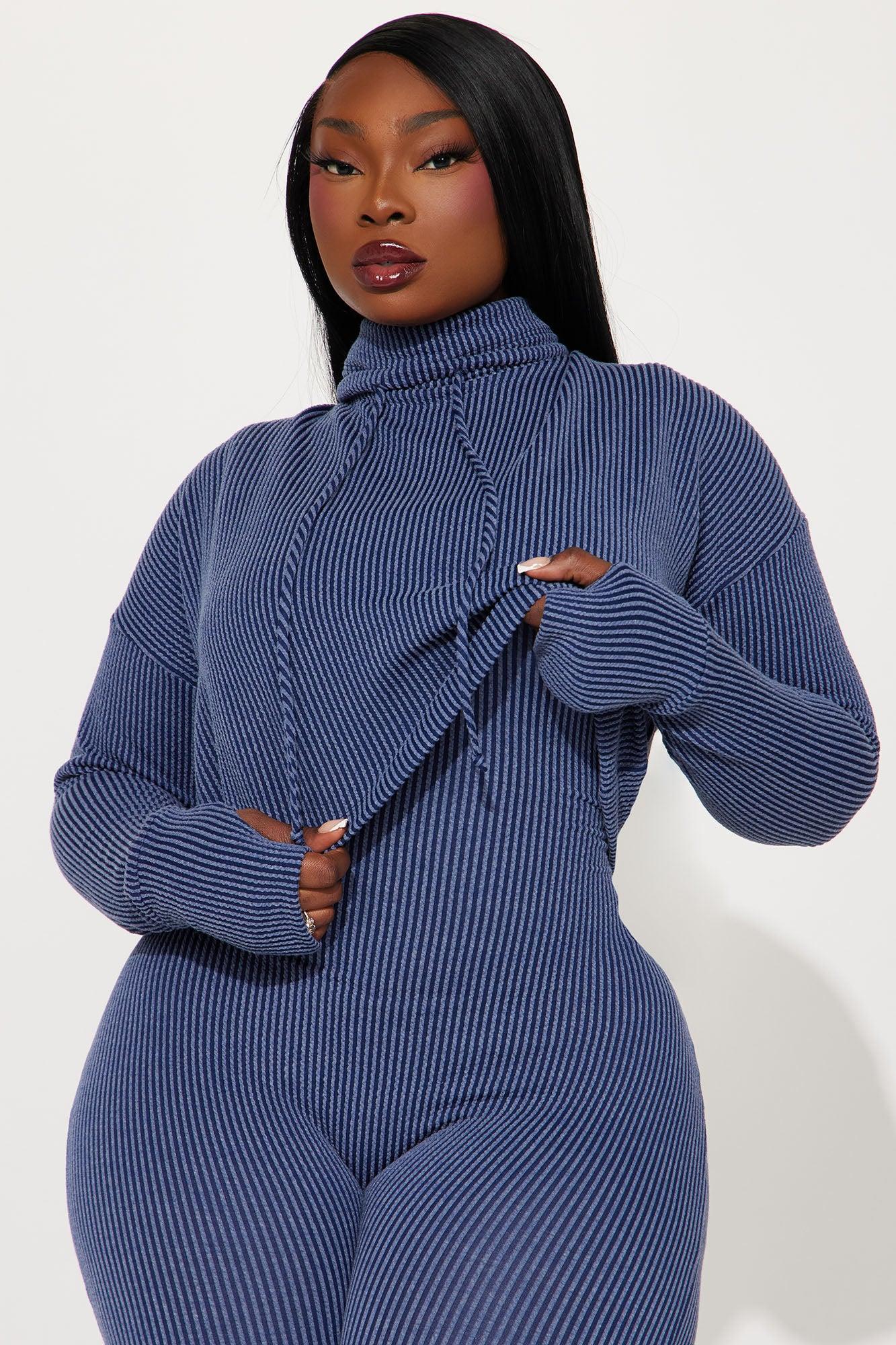 Thinking It Over 2 Piece Jumpsuit Set - Navy Product Image