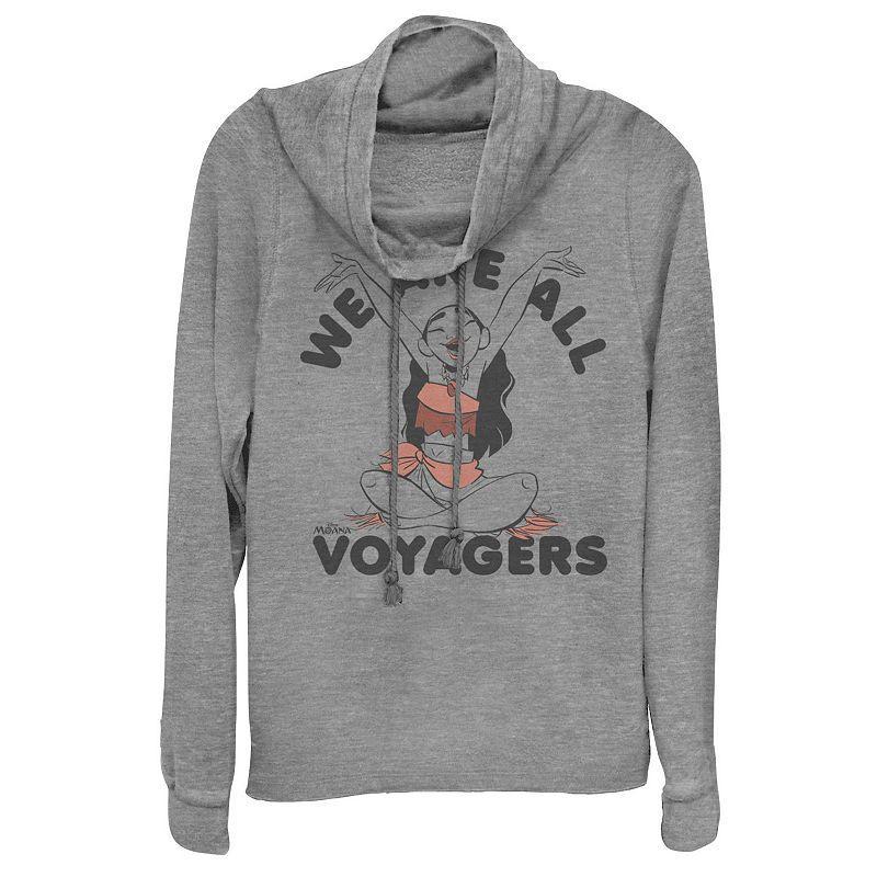 Disney's Moana All Voyagers Juniors' Cowlneck Graphic Lightweight Long Sleeve, Girl's, Size: XL, Gray Grey Product Image