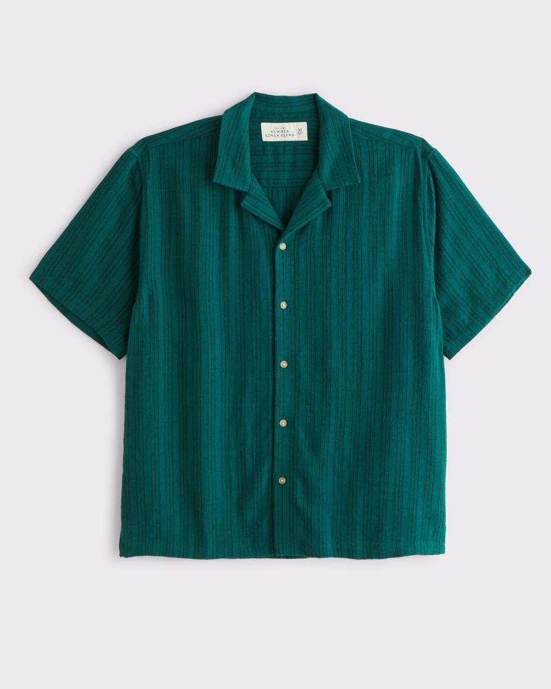 Camp Collar Summer Linen-Blend Shirt Product Image