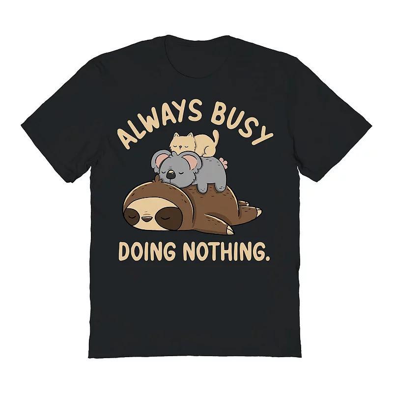 Men's COLAB89 by Threadless Always Busy Doing Nothing Graphic Tee, Size: XXL, Black Product Image