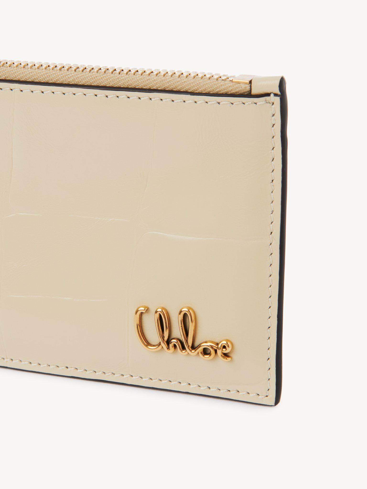 Small Chloé Iconic purse with card slots in croco-effect leather Product Image