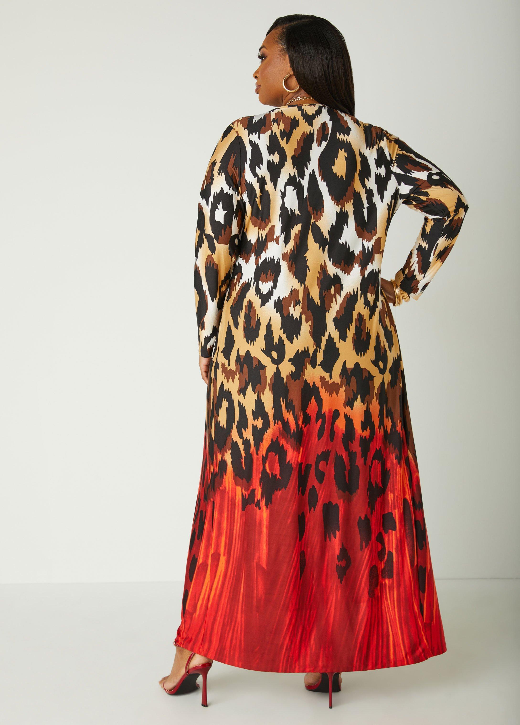 Plus Size Ombre Leopard Duster Ashley Stewart Product Image