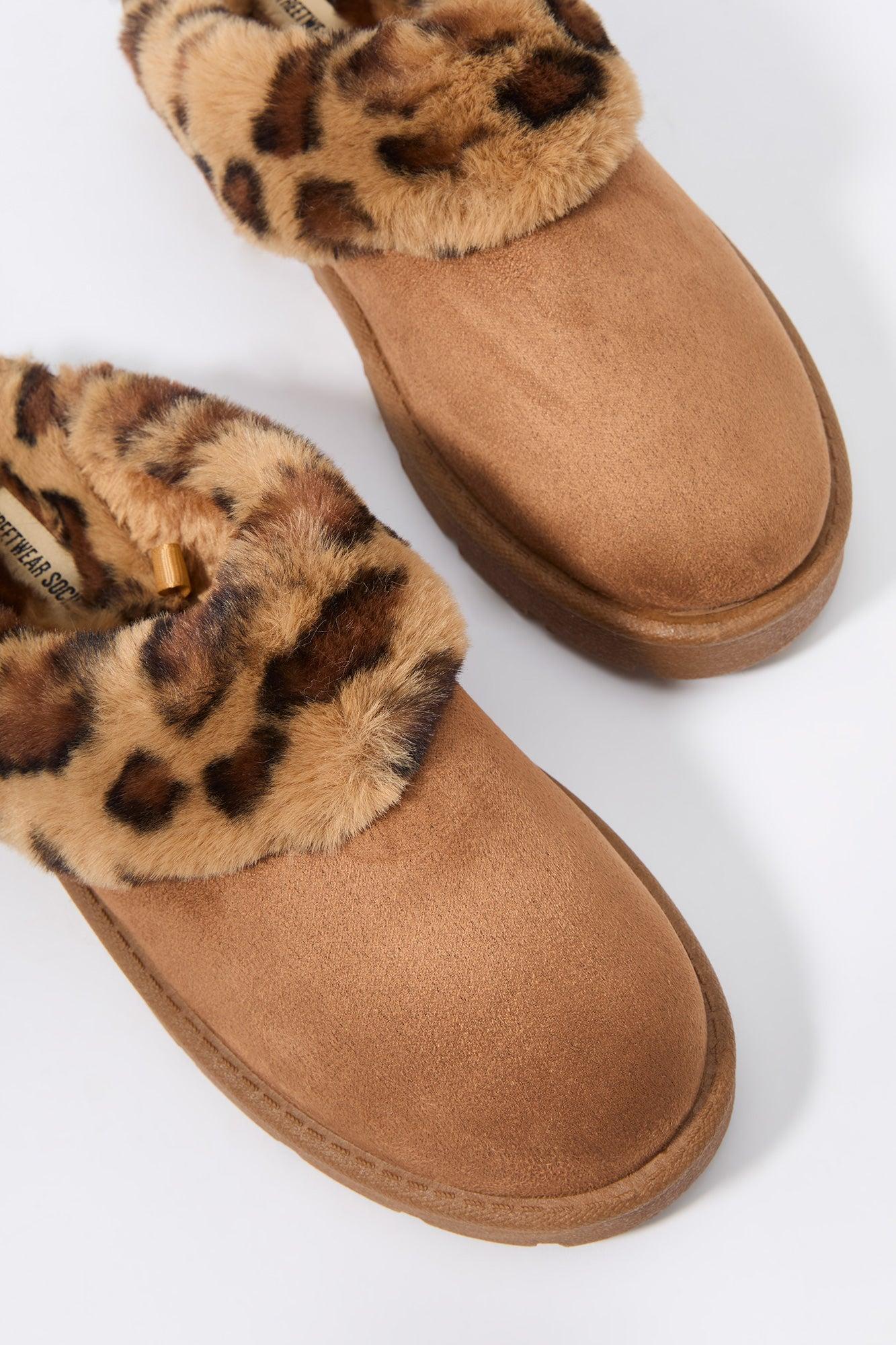 Faux Fur Collared Slipper Bootie Female Product Image