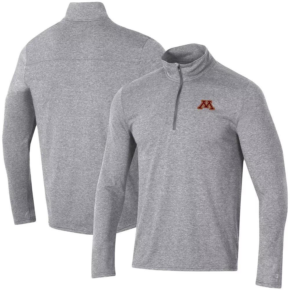 Men's Champion Heathered Gray West Virginia Mountaineers Field Day Team Quarter-Zip Jacket,  Product Image
